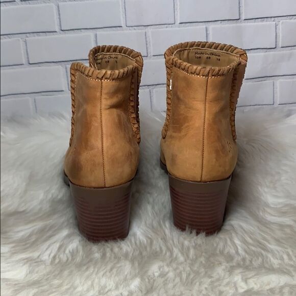 Jack Rogers Pippa Tan Suede Lug Sole Boots Sz 10 - Picture 3 of 6